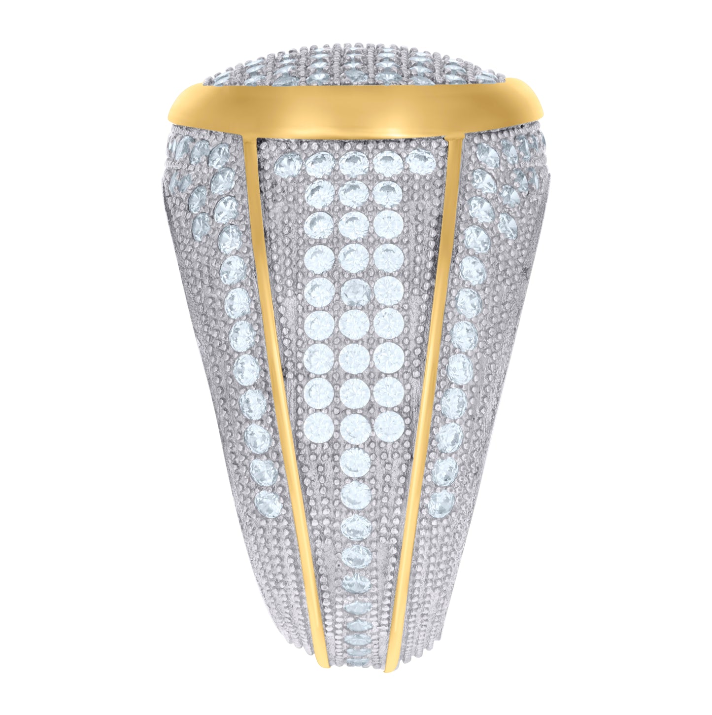 Sterling Silver Yellow-Tone Mens Cubic-Zirconia Fashion Bridal Anniversary Wedding Engagement Band Ring