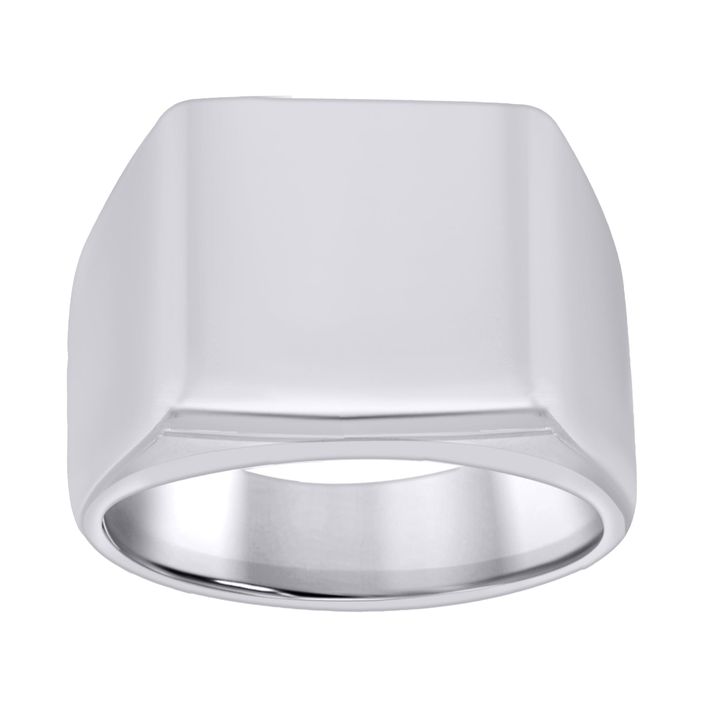 Stainless Steel Mens Square Signet Polished Plain Band Size-7 Comfort-Fit Fashion Bridal Anniversary Wedding Engagement Band Ring