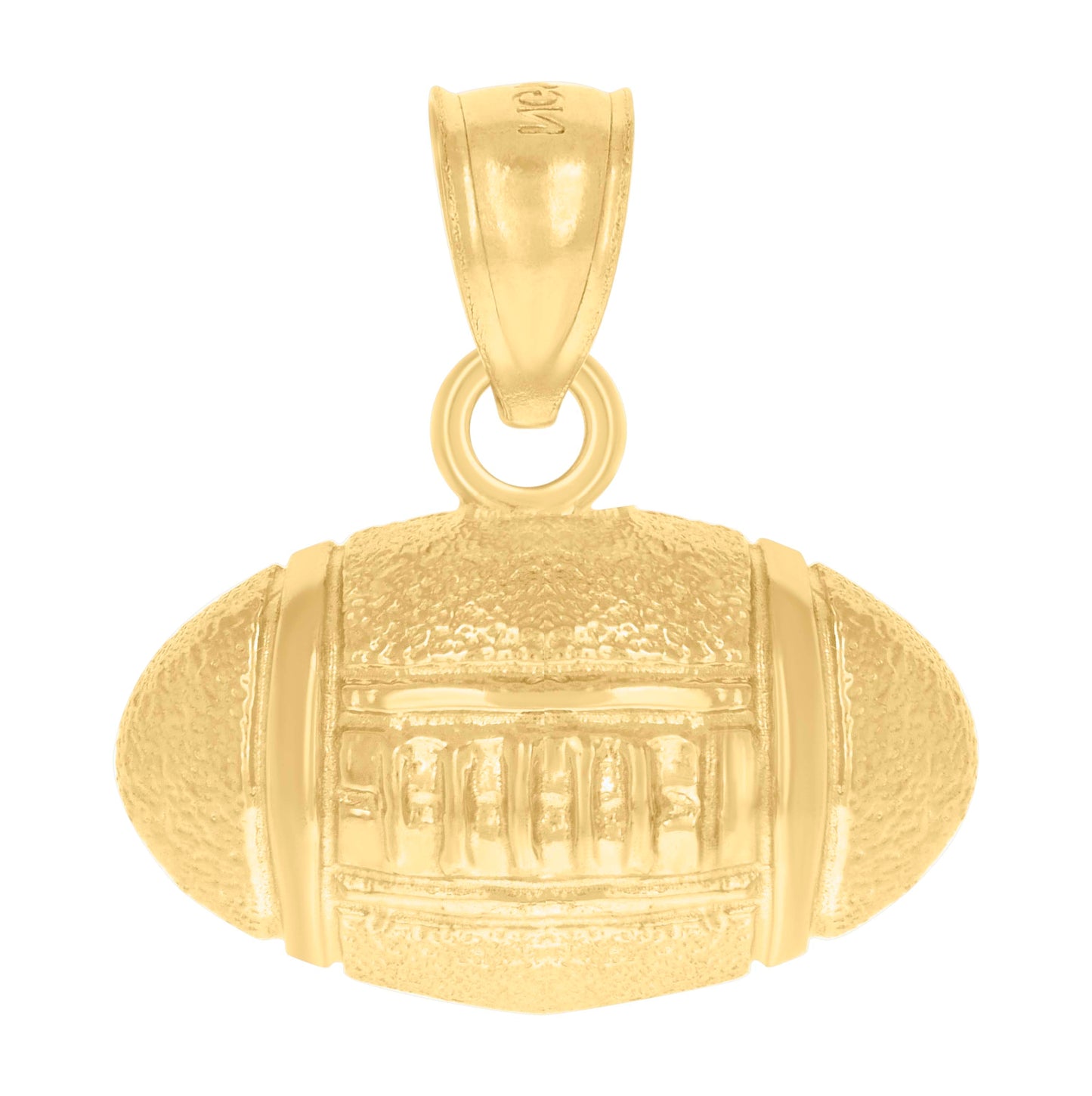 14K Yellow Gold Womens Diamond-Cut Rugby American Football Sports Pendant Charm
