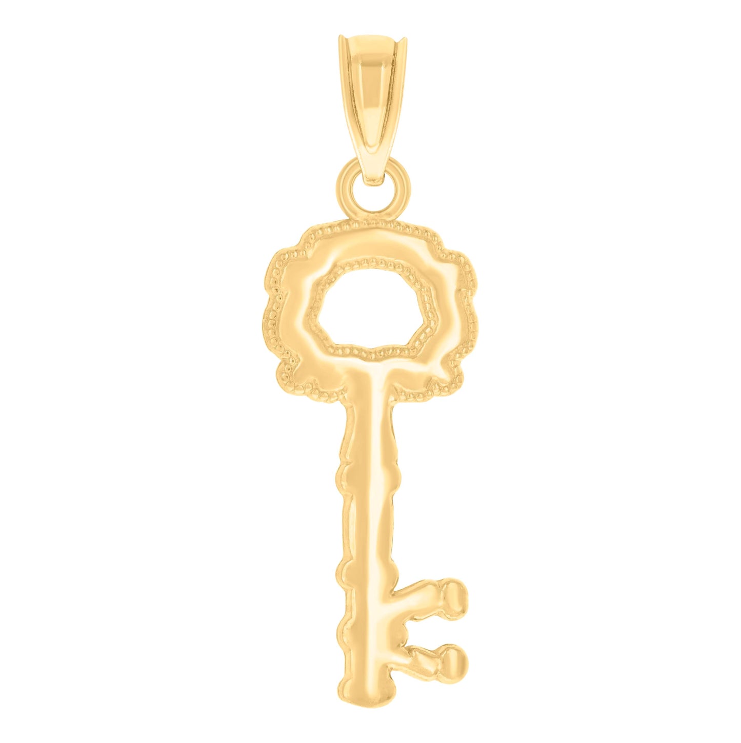 14K Yellow Gold Unisex Key Ht:27.2Mm Pendant Charm