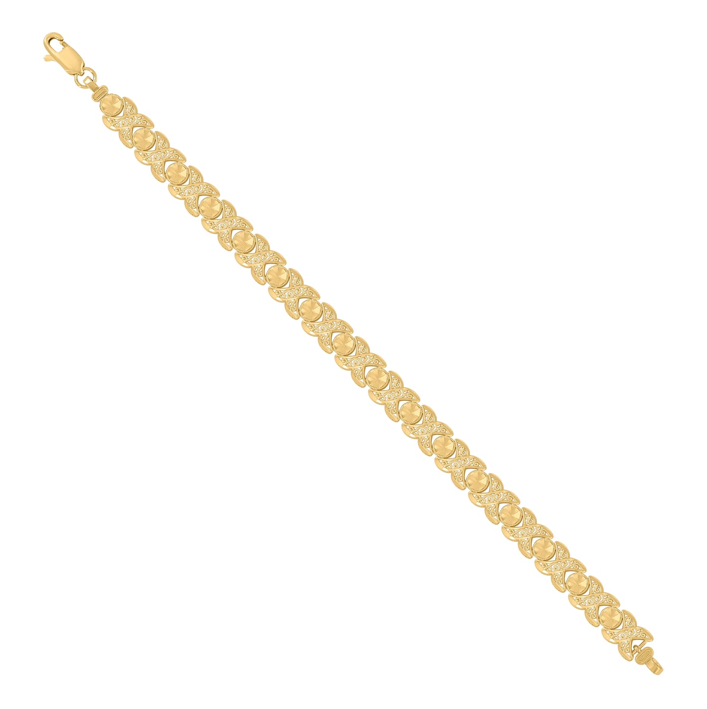 10K Yellow Gold Womens 7" Stampato Bracelet
