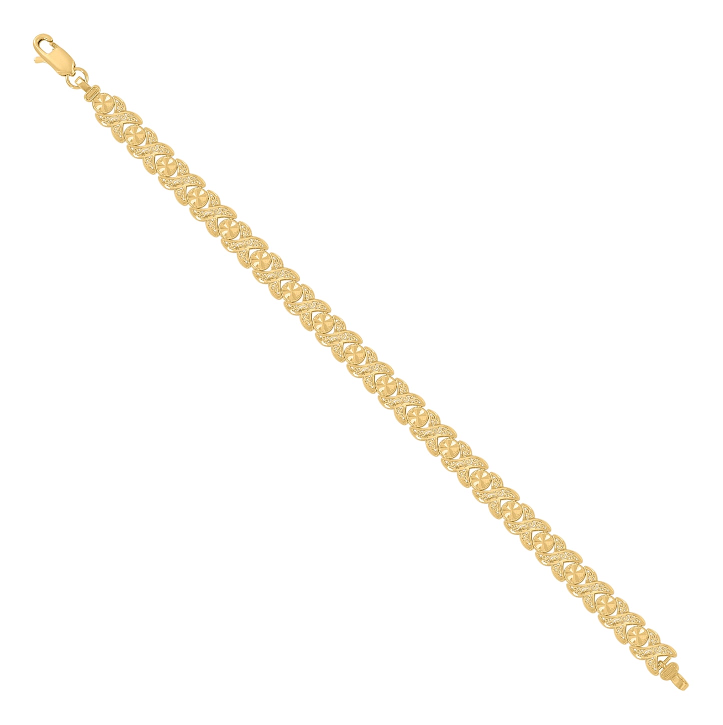 10K Yellow Gold Womens 8" Stampato Bracelet