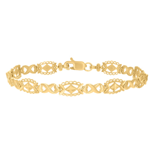 10K Yellow Gold Womens Link Fashion Bracelet