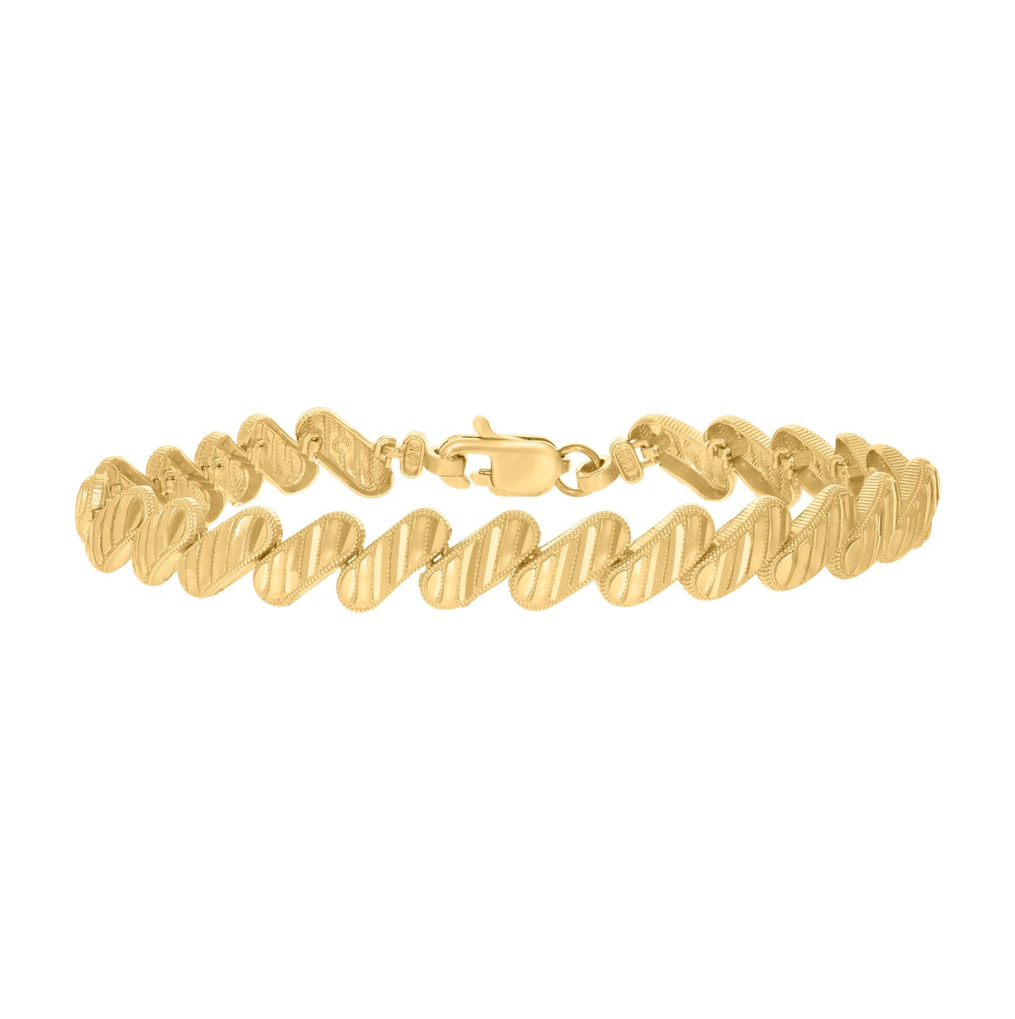 10K Yellow Gold Womens Link Bracelet