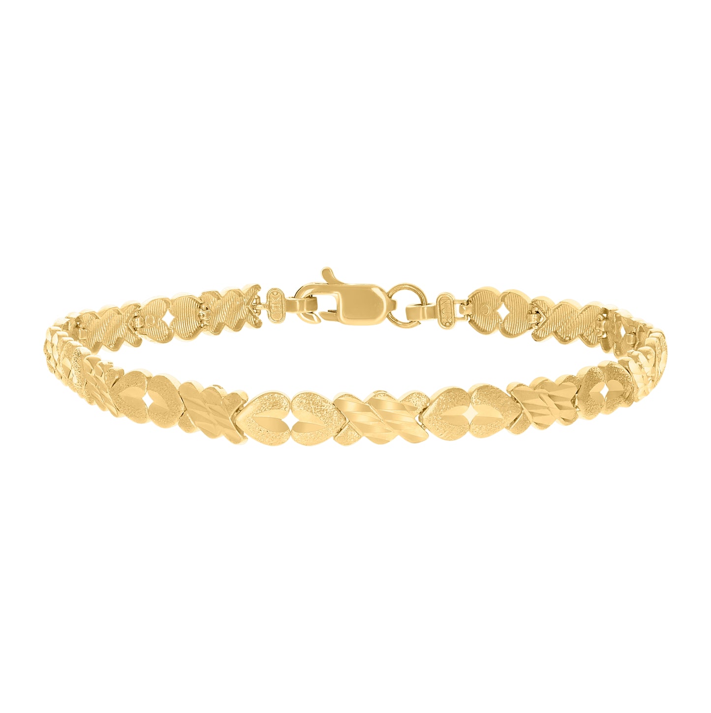 10K Yellow Gold Womens Stampato 8" Bracelet