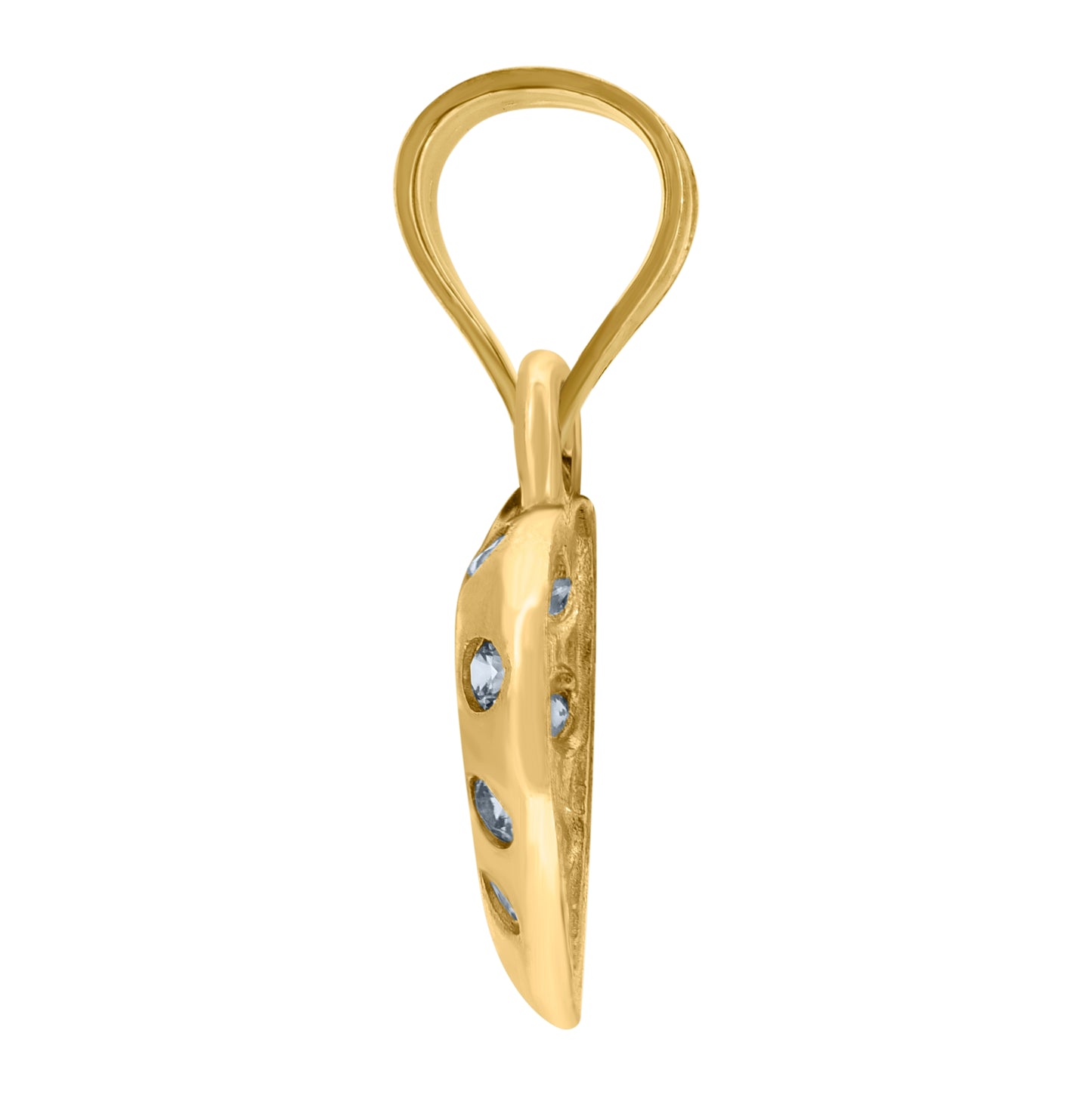10K Yellow Gold Womens Cubic Zirconia Cubic-Zirconia Heart Charm Pendant