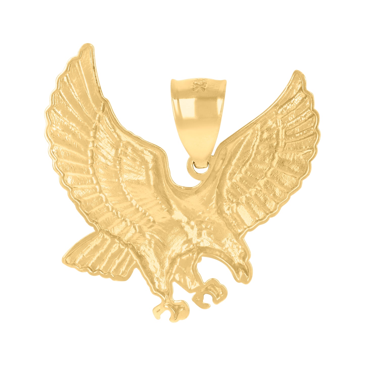 10K Yellow Gold Mens Eagle Bird Charm Pendant