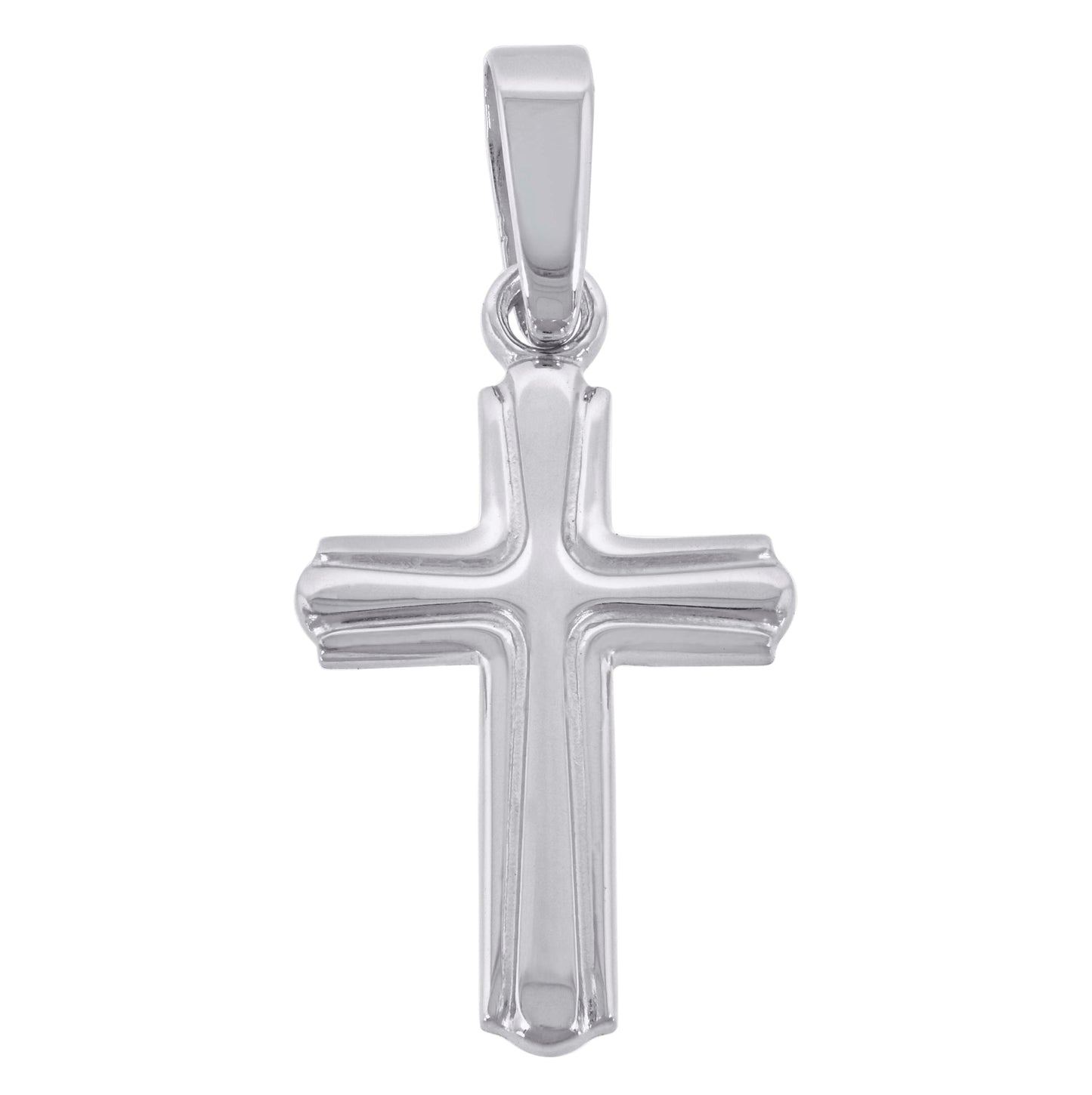 Sterling Silver Unisex Cubic-Zirconia Cross Religious Charm Pendant