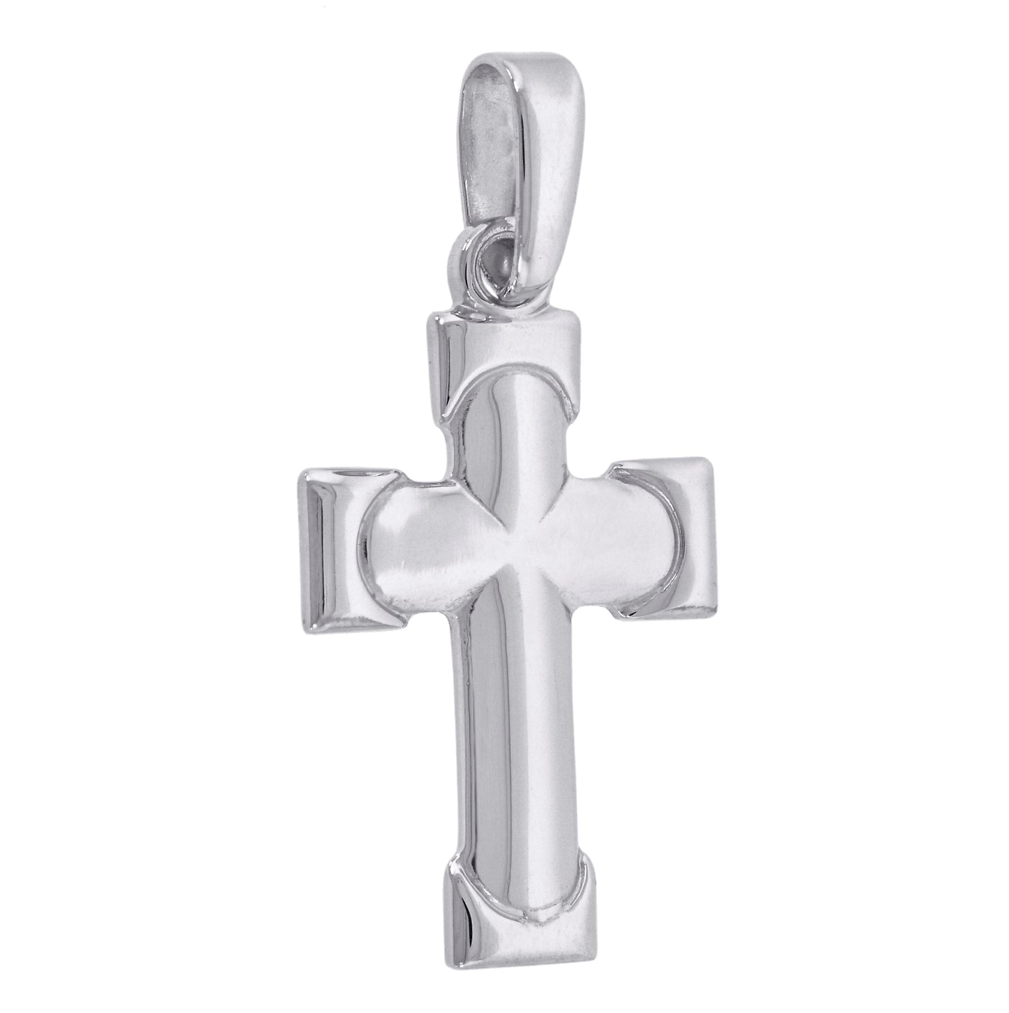 Sterling Silver Unisex Cubic-Zirconia Cross Religious Charm Pendant