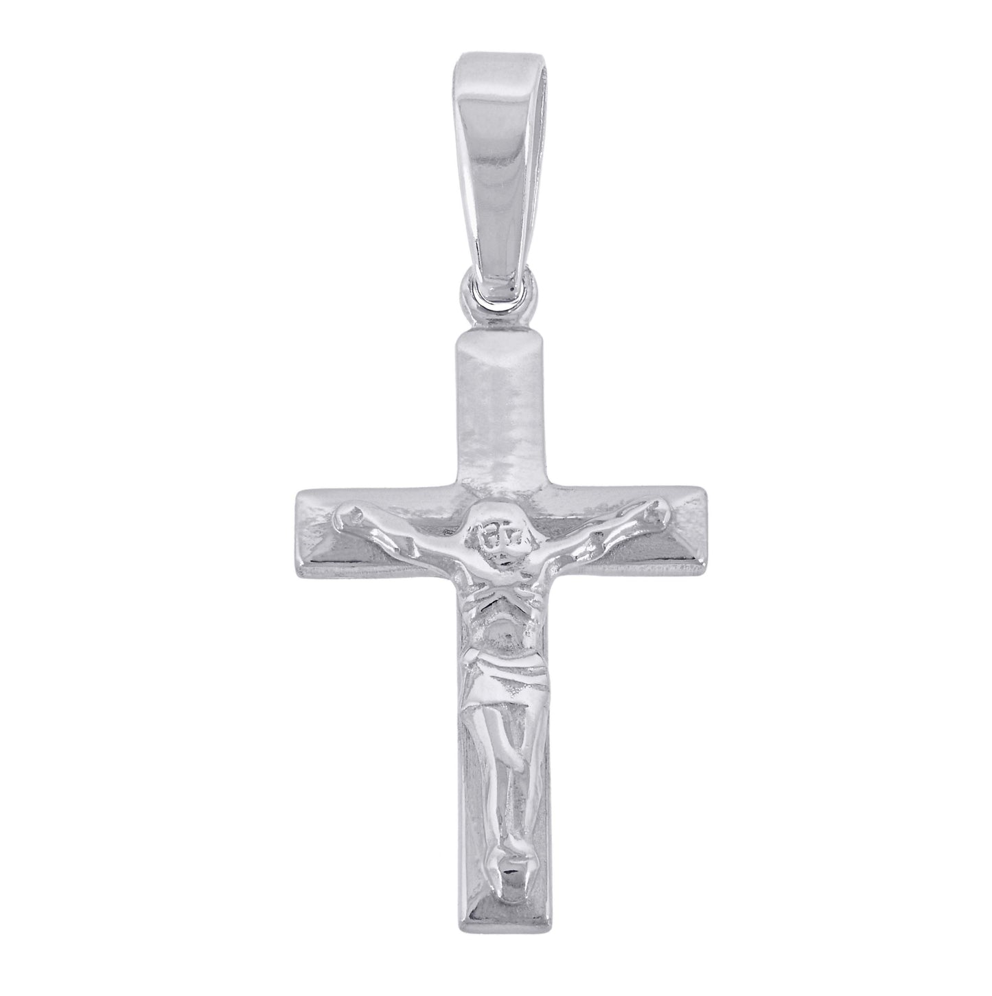 Sterling Silver Unisex Cubic-Zirconia Religious Crucifix Charm Pendant