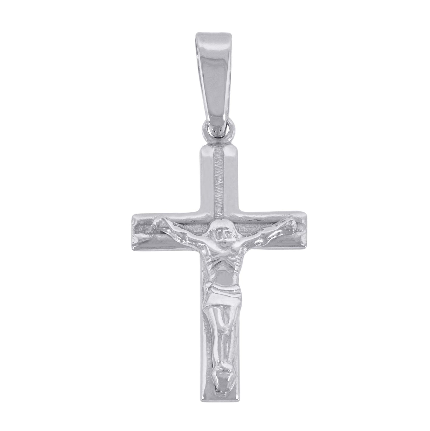 Sterling Silver Unisex Cubic-Zirconia Religious Crucifix Charm Pendant