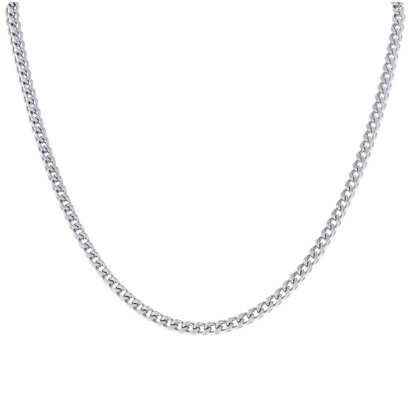 Stainless Steel Or Yellow-Tone Unisex Franco Fashion Chain Necklace