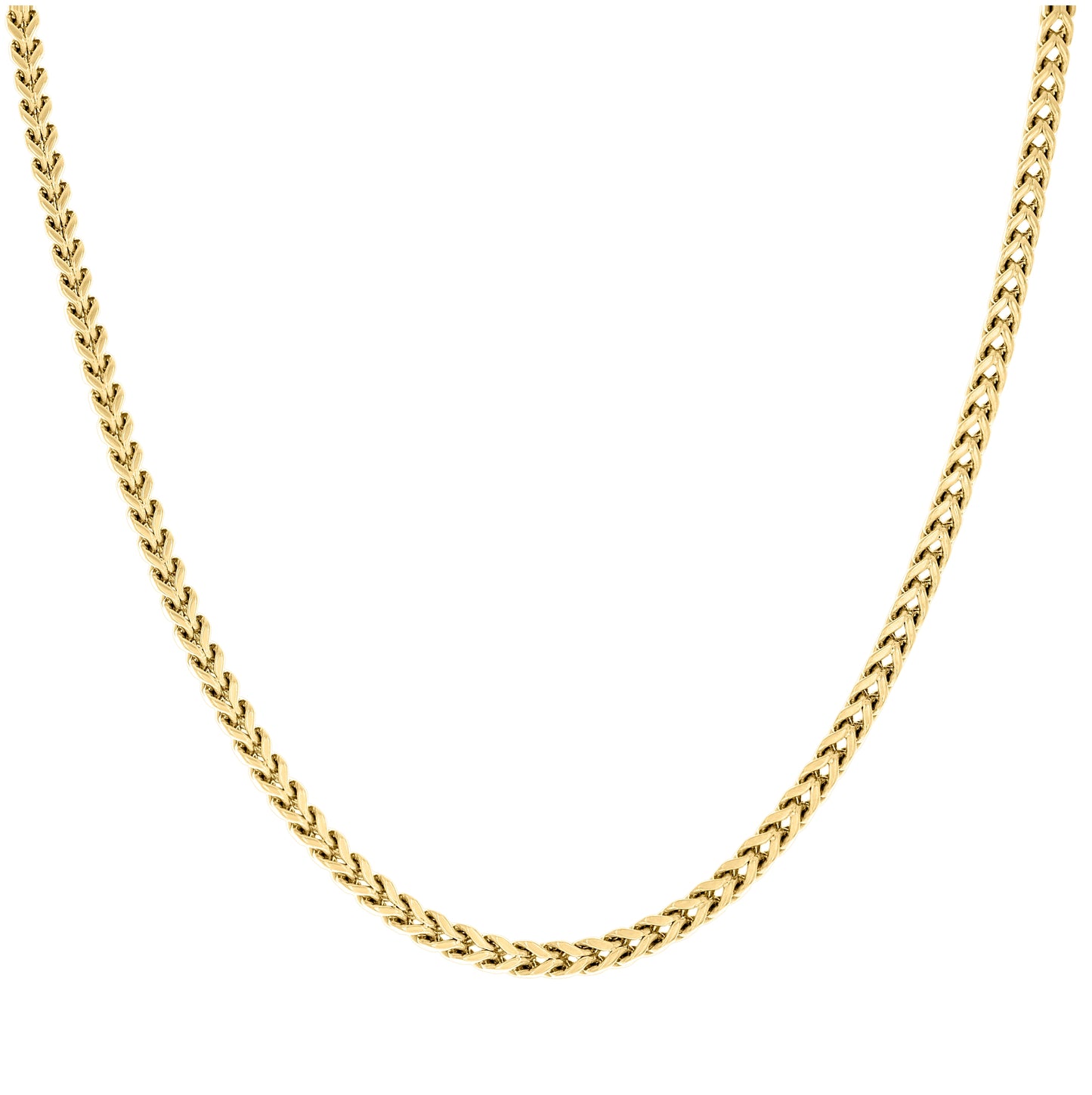 Stainless Steel Or Yellow-Tone Unisex Franco Fashion Chain Necklace