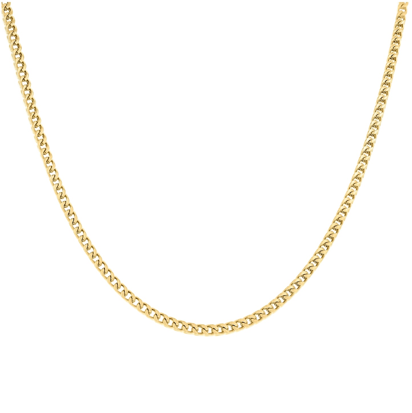 Stainless Steel Or Yellow-Tone Unisex Franco Fashion Chain Necklace
