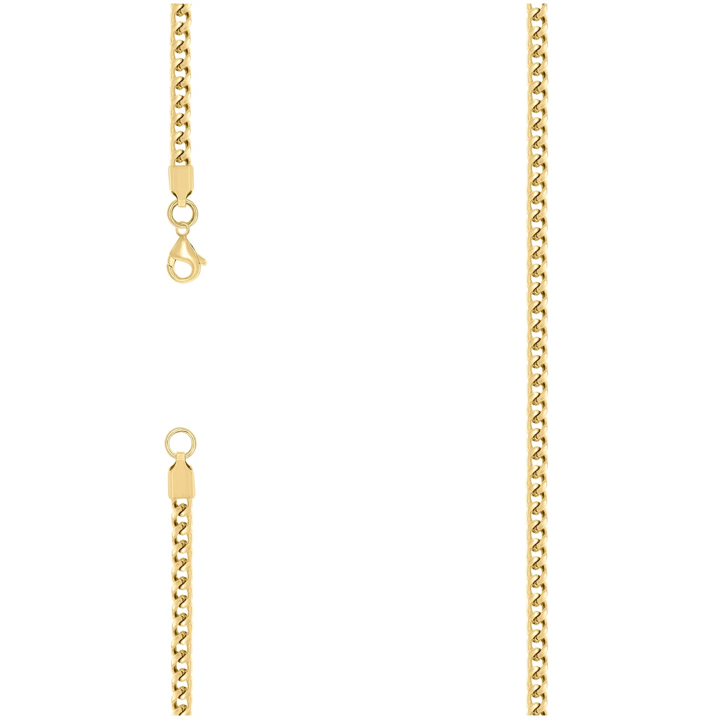 Stainless Steel Or Yellow-Tone Unisex Franco Fashion Chain Necklace