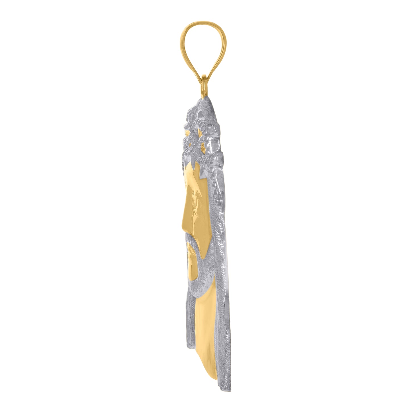 10K Two-Tone Gold Mens Women Jesus Christ Religious Charm Pendant