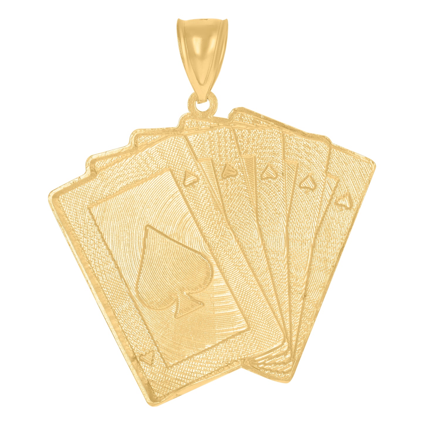 10K Two-Tone Gold Mens Aces Poker Cards Charm Pendant