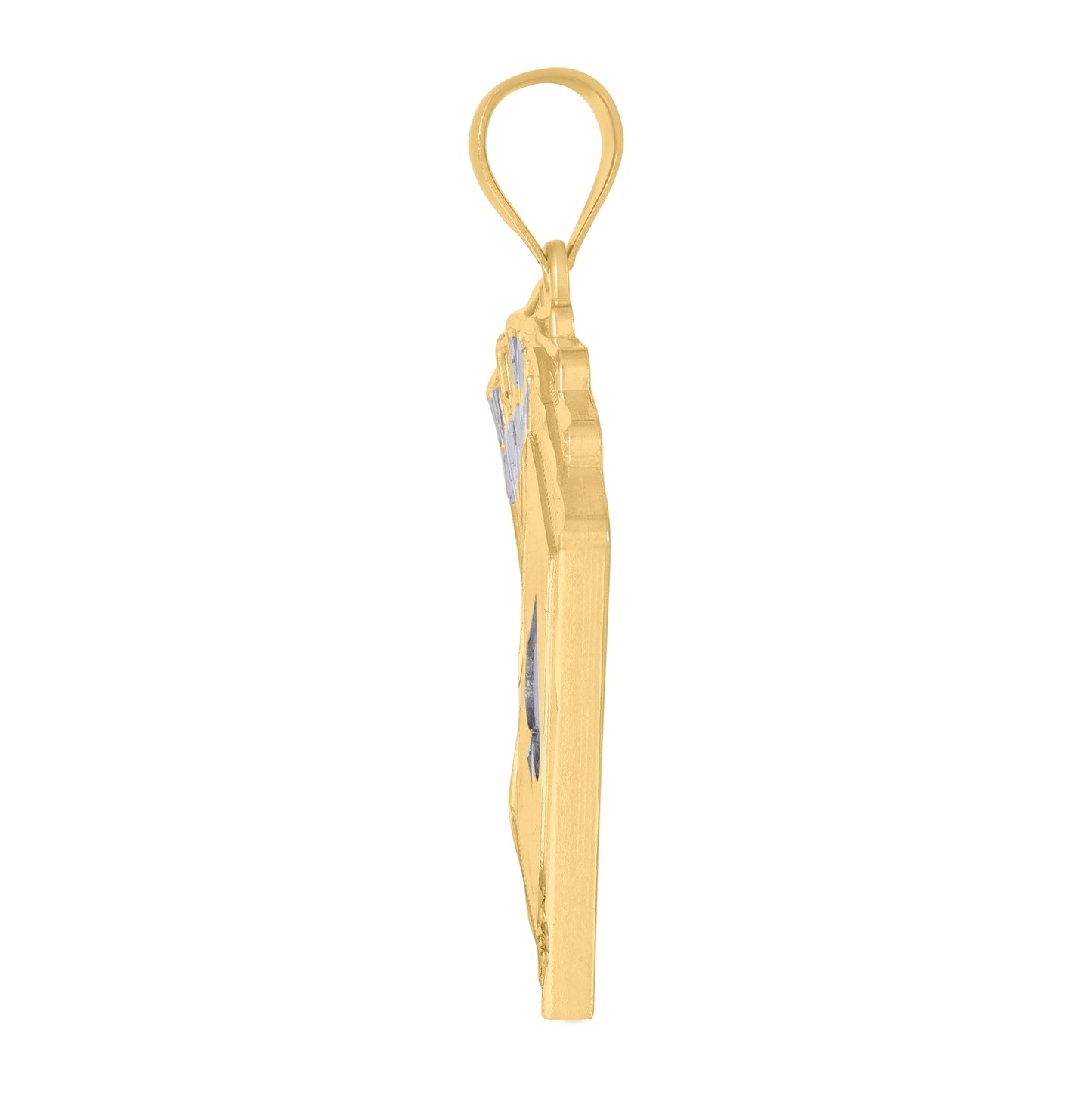 10K Two-Tone Gold Mens Aces Poker Cards Charm Pendant
