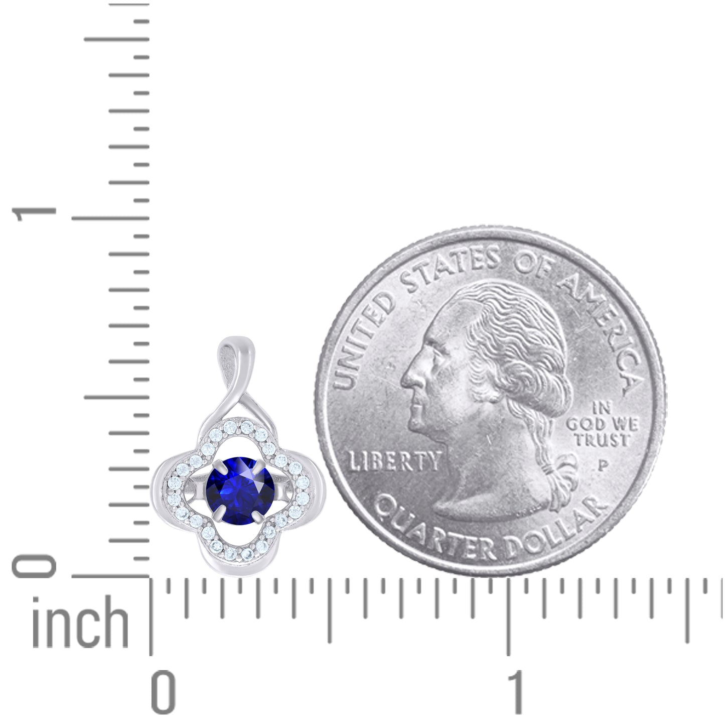Sterling Silver Womens Cubic Zirconia Fashion Flower Charm Pendant