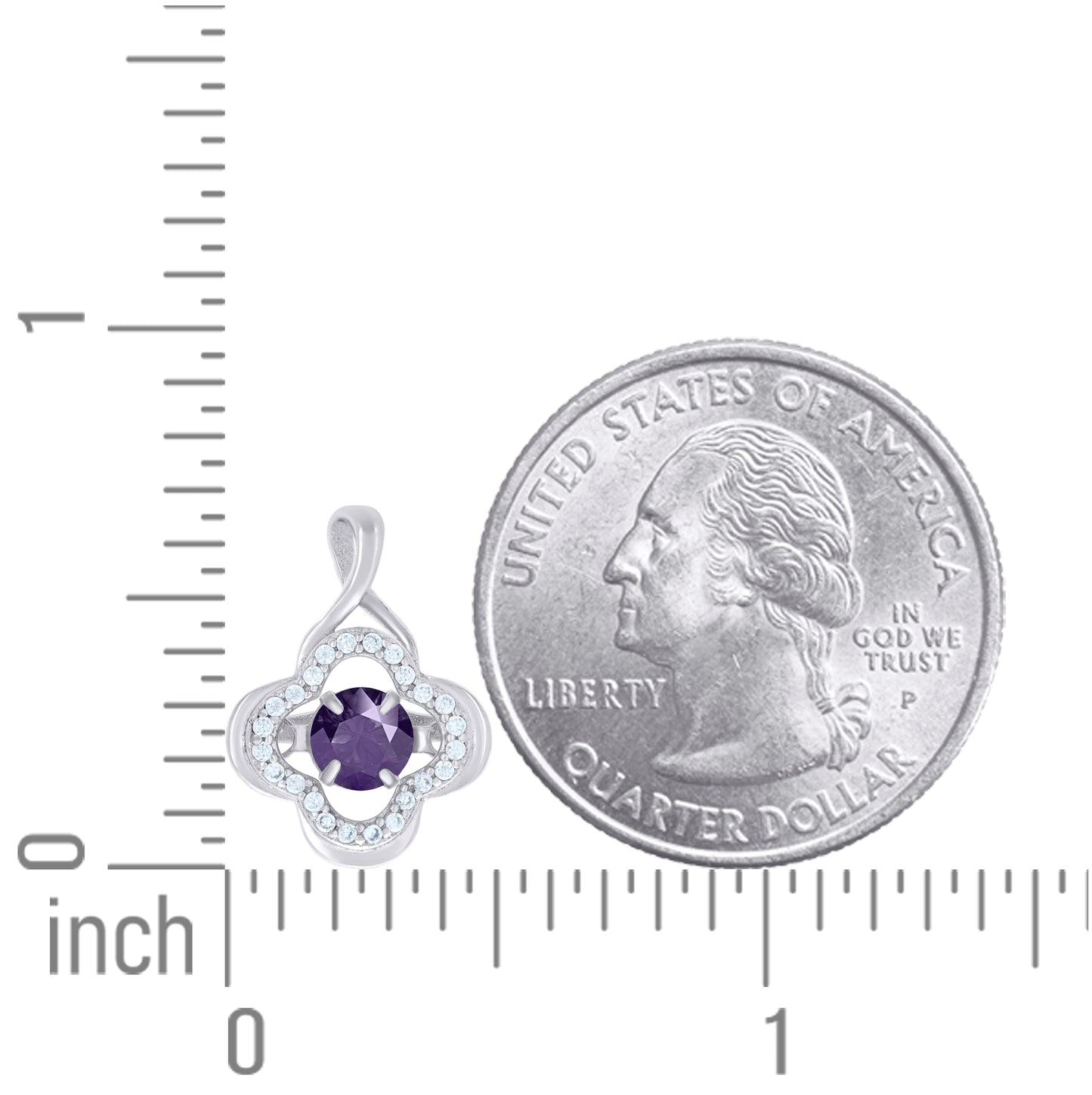 Sterling Silver Womens Cubic Zirconia Fashion Flower Charm Pendant
