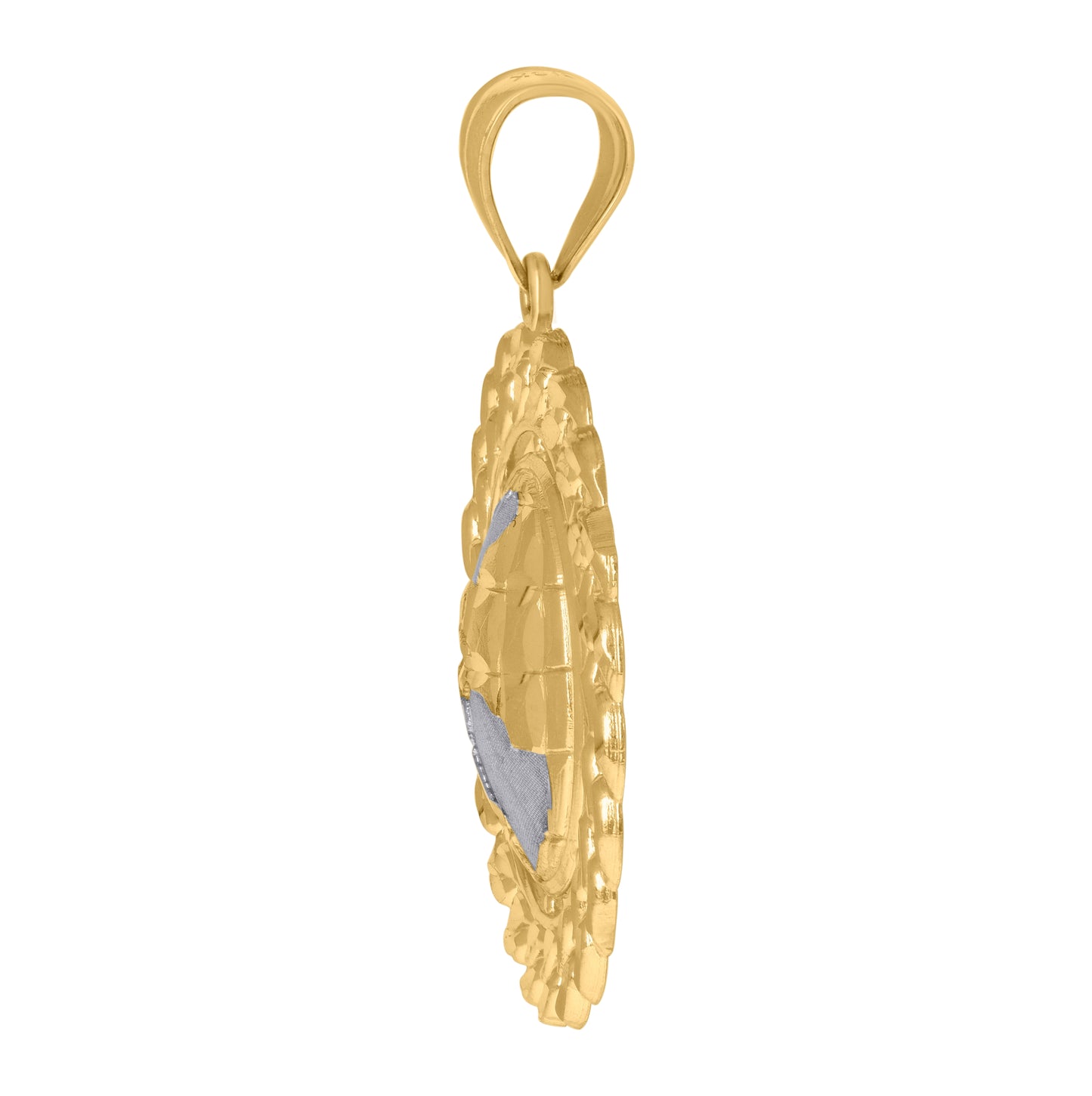 10K Gold Two-Tone Mens Earth World Globe Charm Pendant