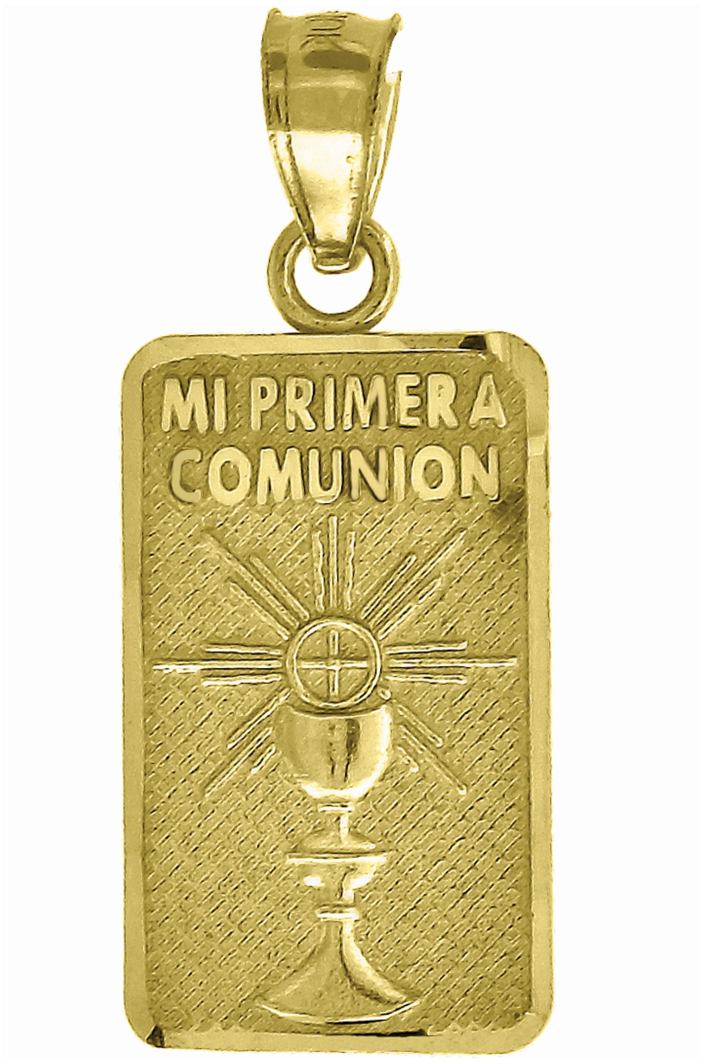 14K Yellow Gold Womens Mi Primera Communion Ceremonyht:21.8Mm Religious Pendant Charm