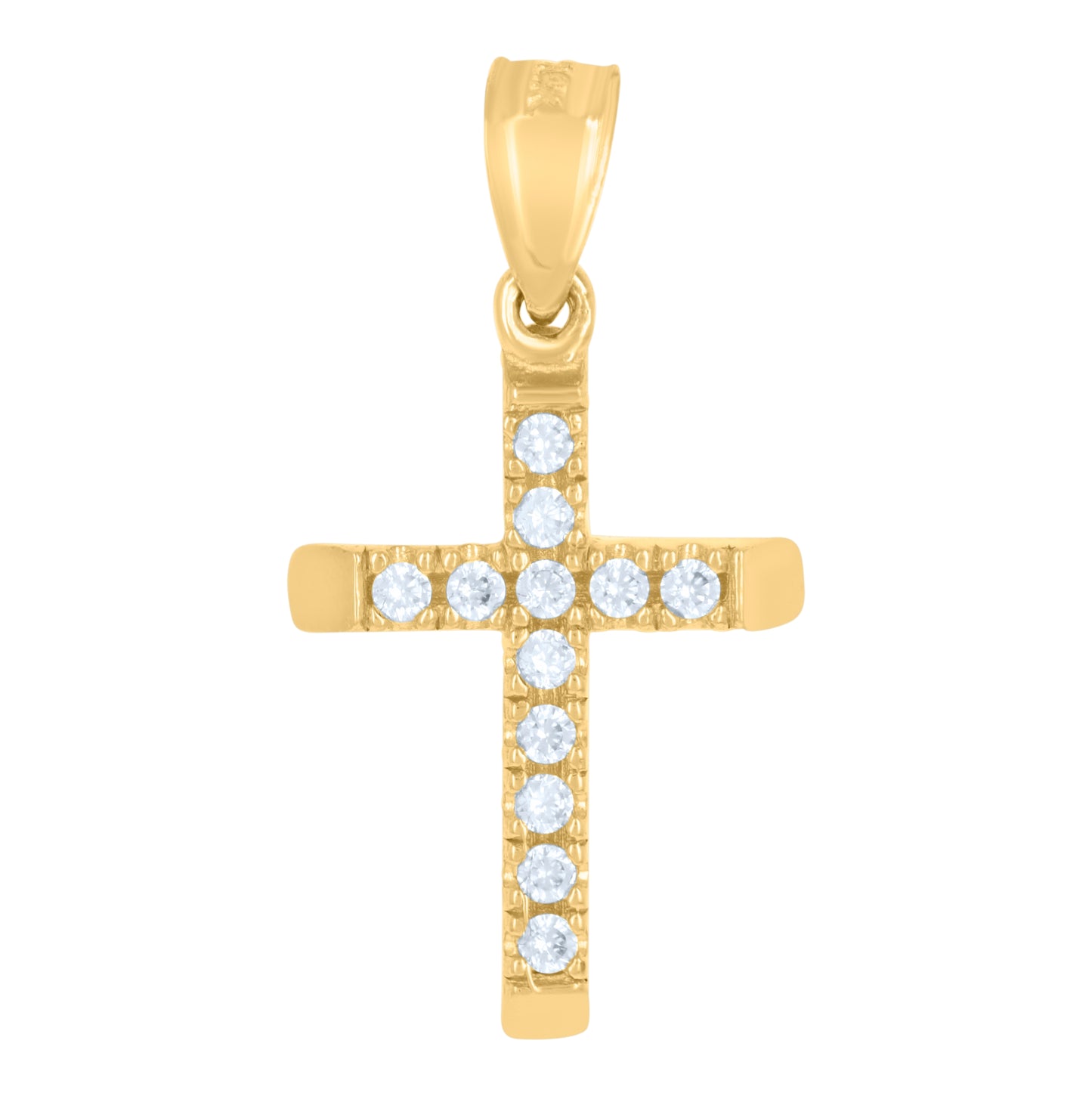 14K Gold Womens Two-Tone Diamond-Cut Cross Ht:22.3Mm Religious Pendant Charm