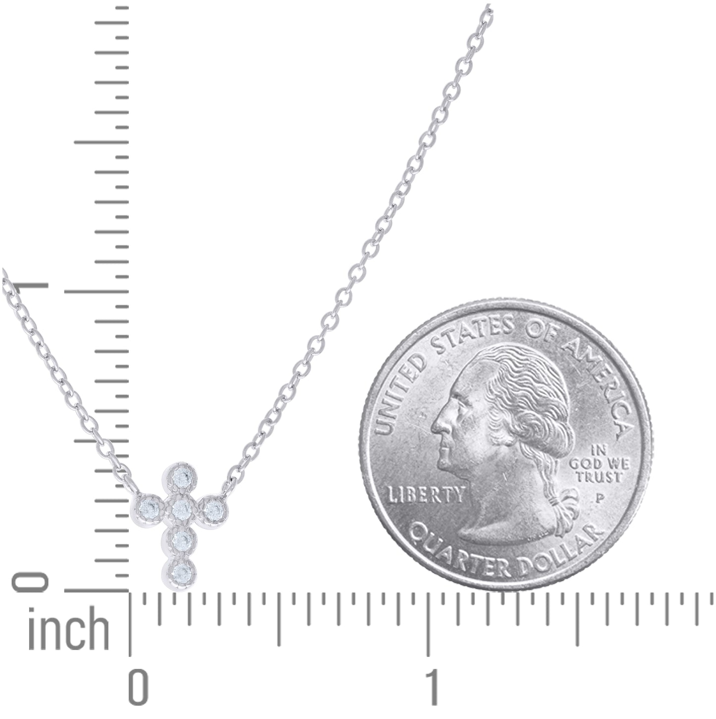 Sterling Silver Women Cubic Zirconia Cross Earrings Necklace Set