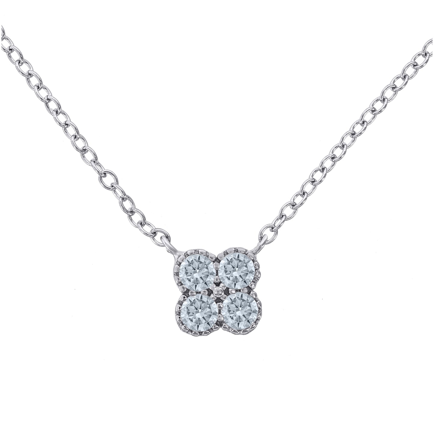 Sterling Silver Women Cubic Zirconia Fashion Necklace