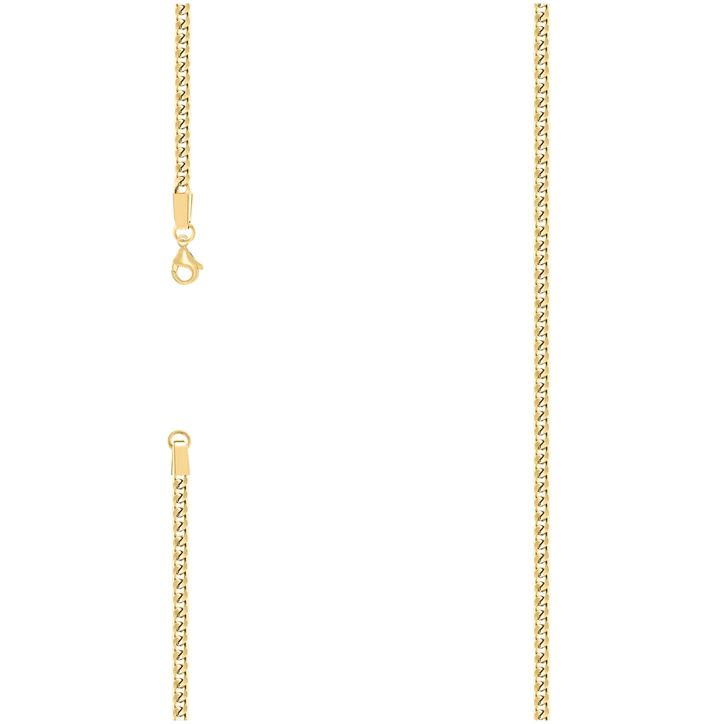 Stainless Steel Or Yellow-Tone Unisex Franco Fashion Chain Necklace