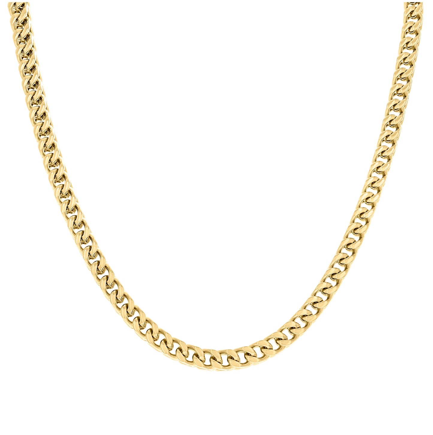Stainless Steel Or Yellow-Tone Unisex Franco Fashion Chain Necklace