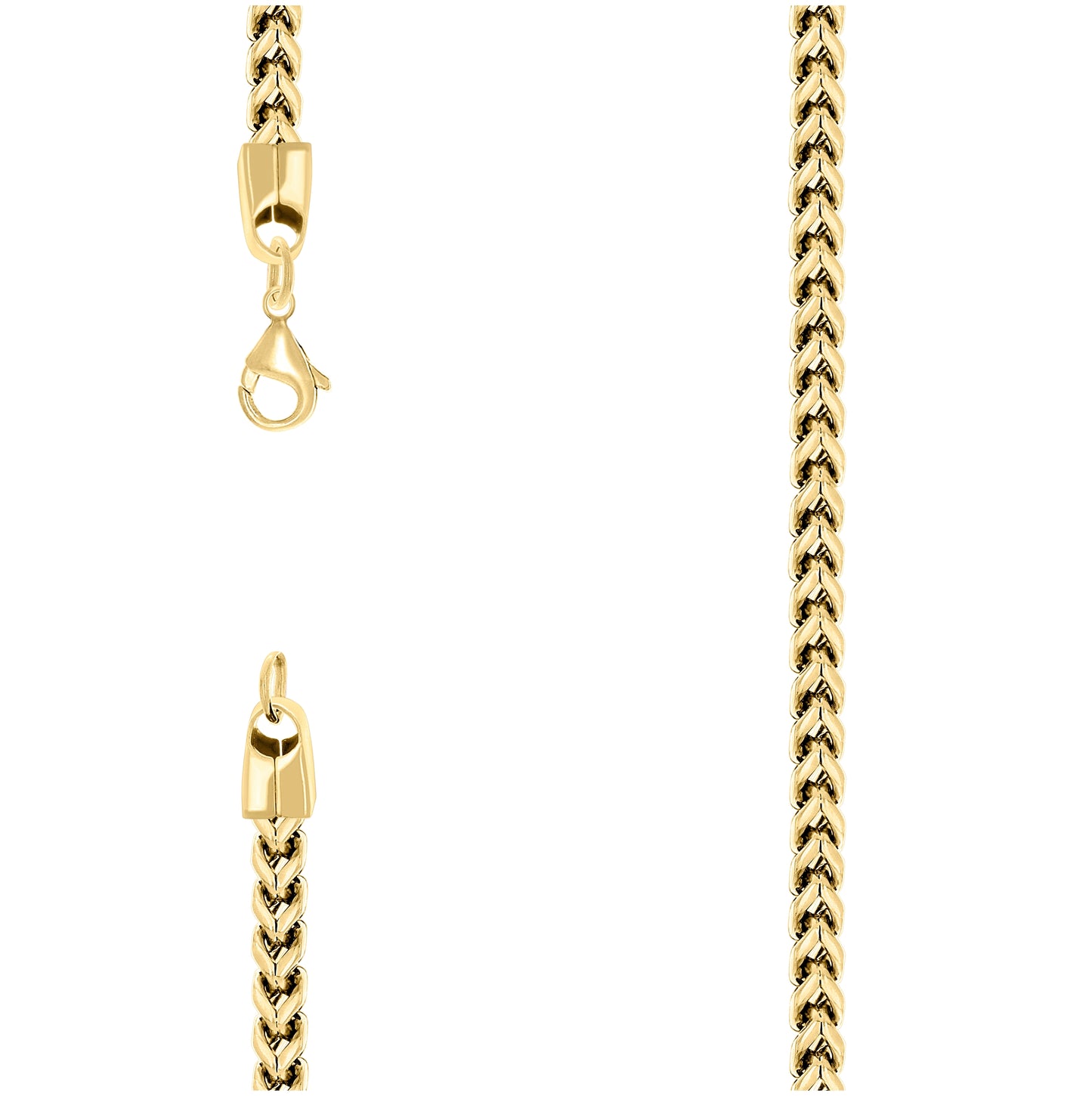 Stainless Steel Or Yellow-Tone Unisex Franco Fashion Chain Necklace