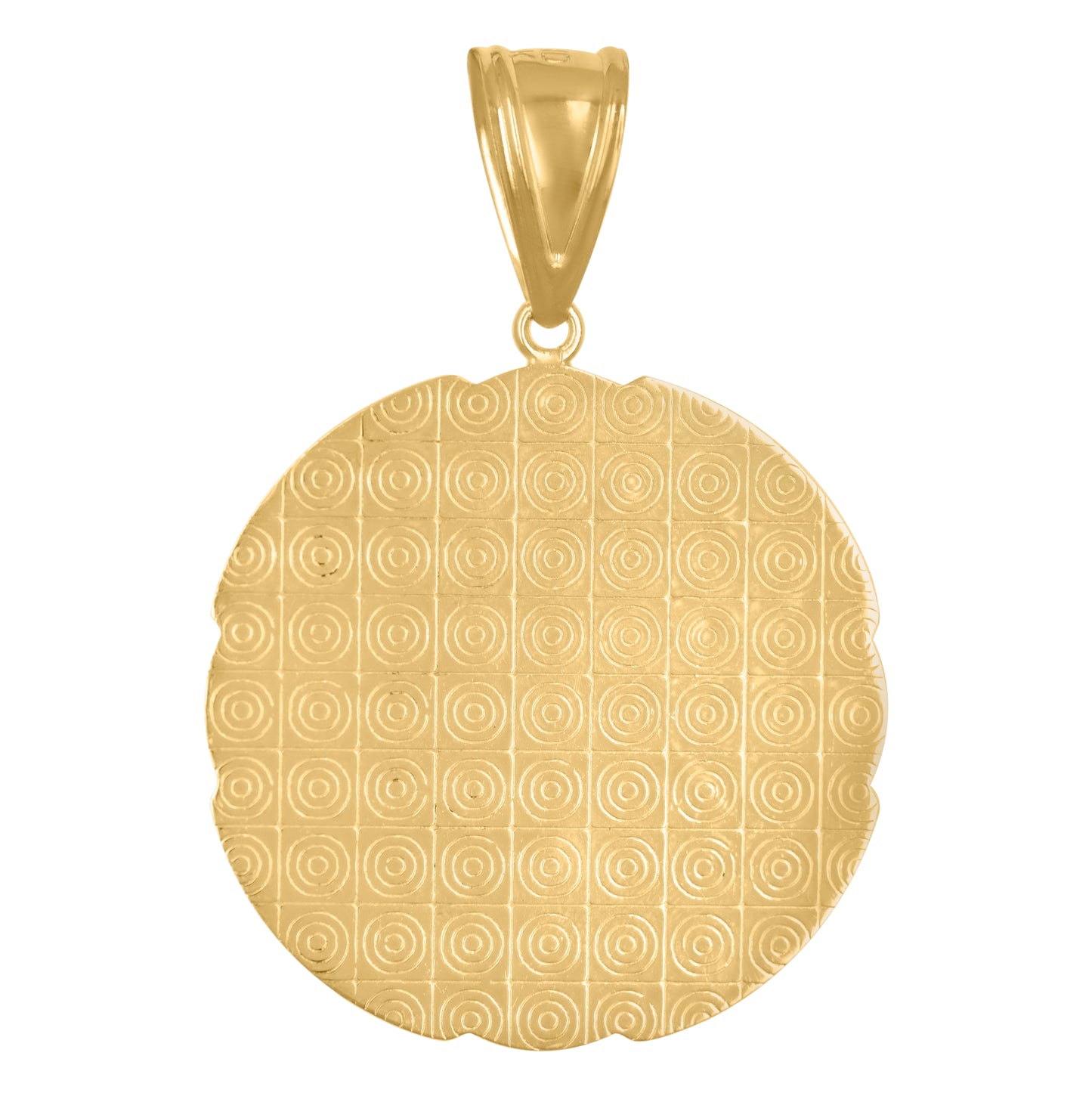 10K Gold Two-Tone Diamond-Cut Mens Last Supper Religious Medallion Charm Pendant