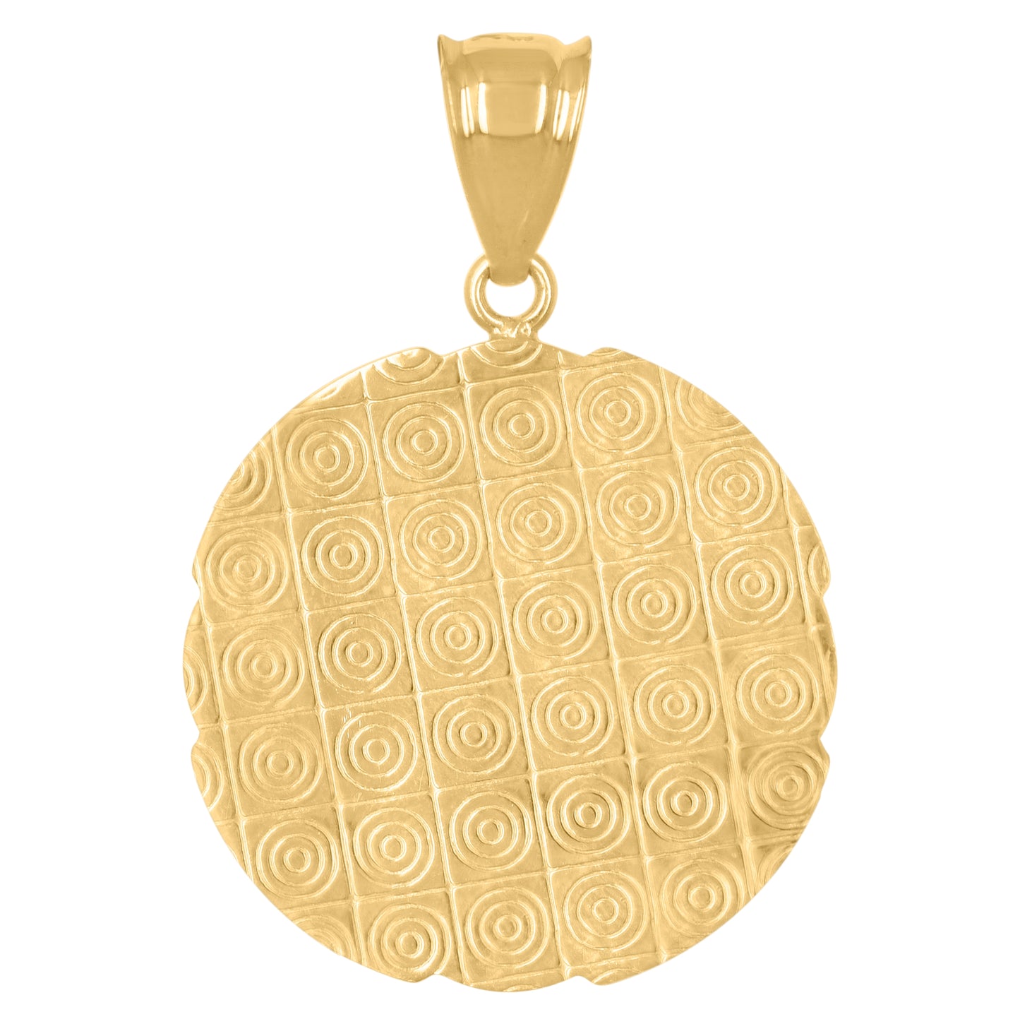 10K Gold Two-Tone Diamond-Cut Mens Last Supper Religious Medallion Charm Pendant