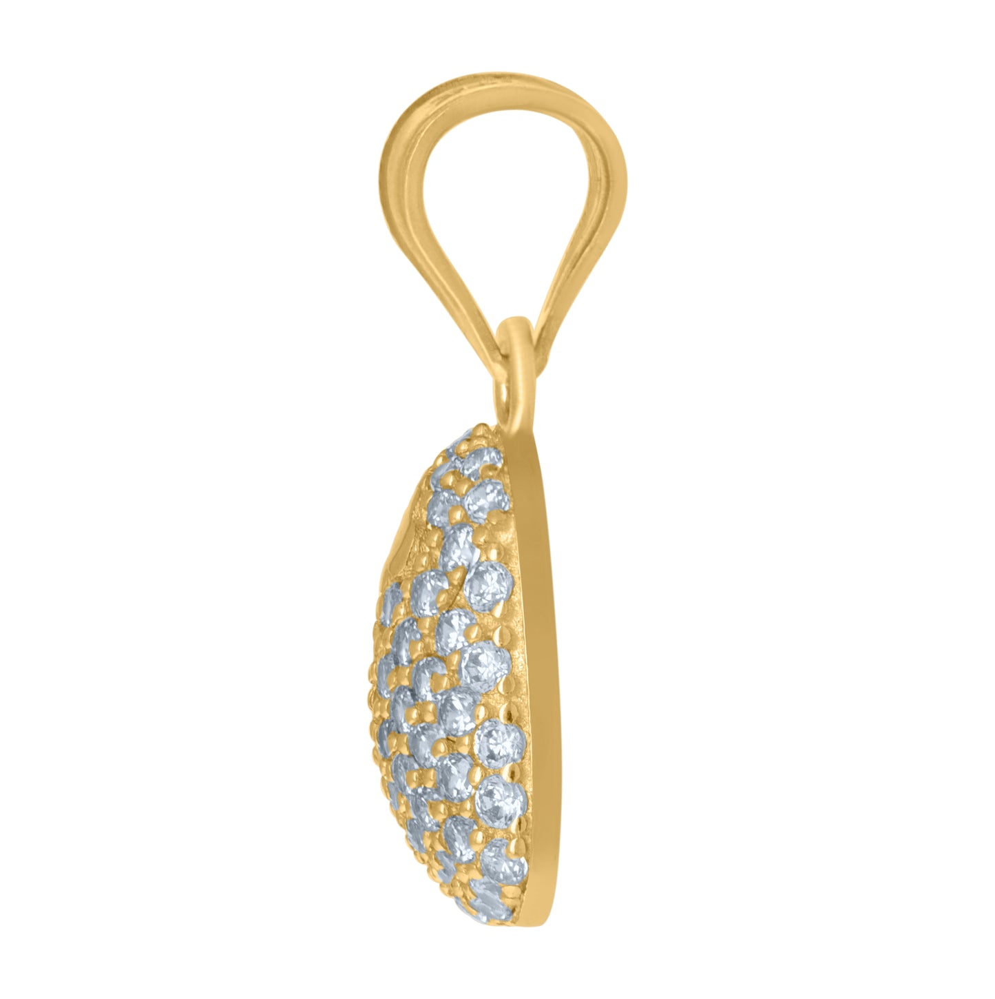 10K Yellow Gold Cubic-Zirconia Womens Heart Charm Pendant