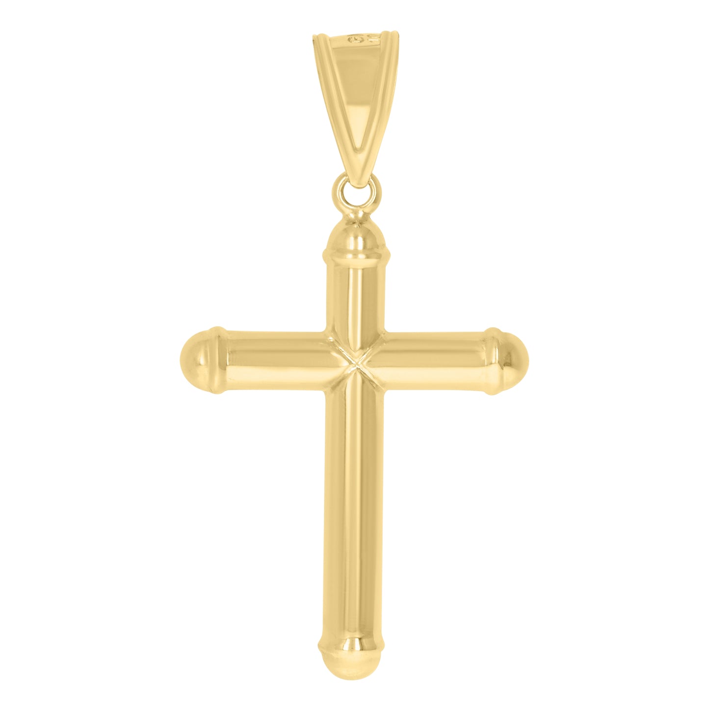 10K Two-Tone Gold Unisex Textured Cross Religious Charm Pendant
