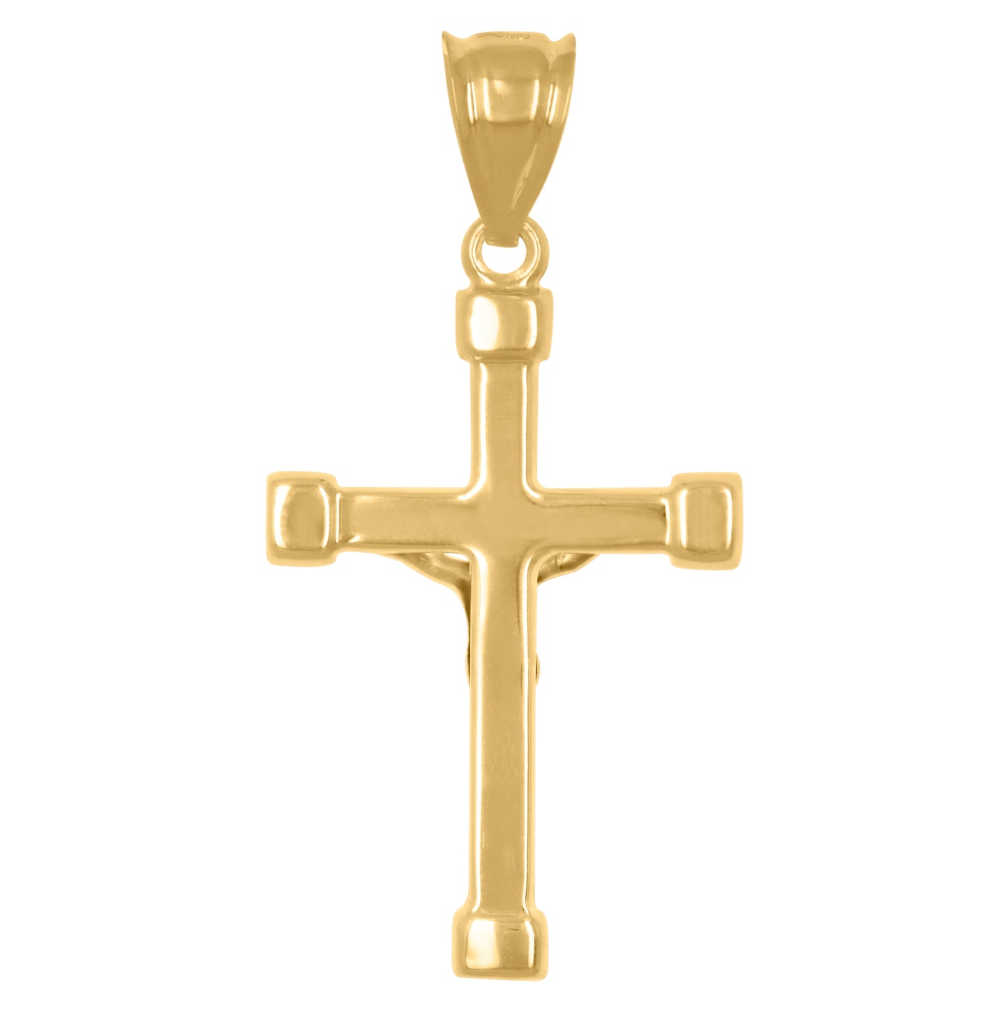 10K Two-Tone Gold Unisex Inri Crucifix Cross Religious Charm Pendant