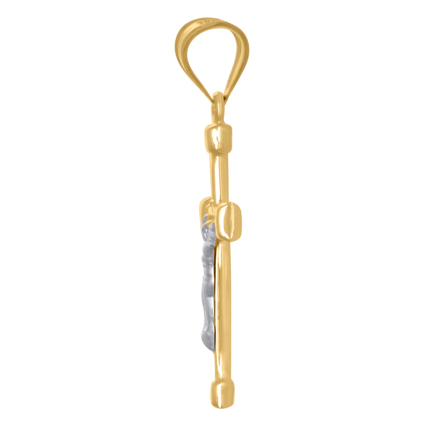10K Two-Tone Gold Unisex Inri Crucifix Cross Religious Charm Pendant