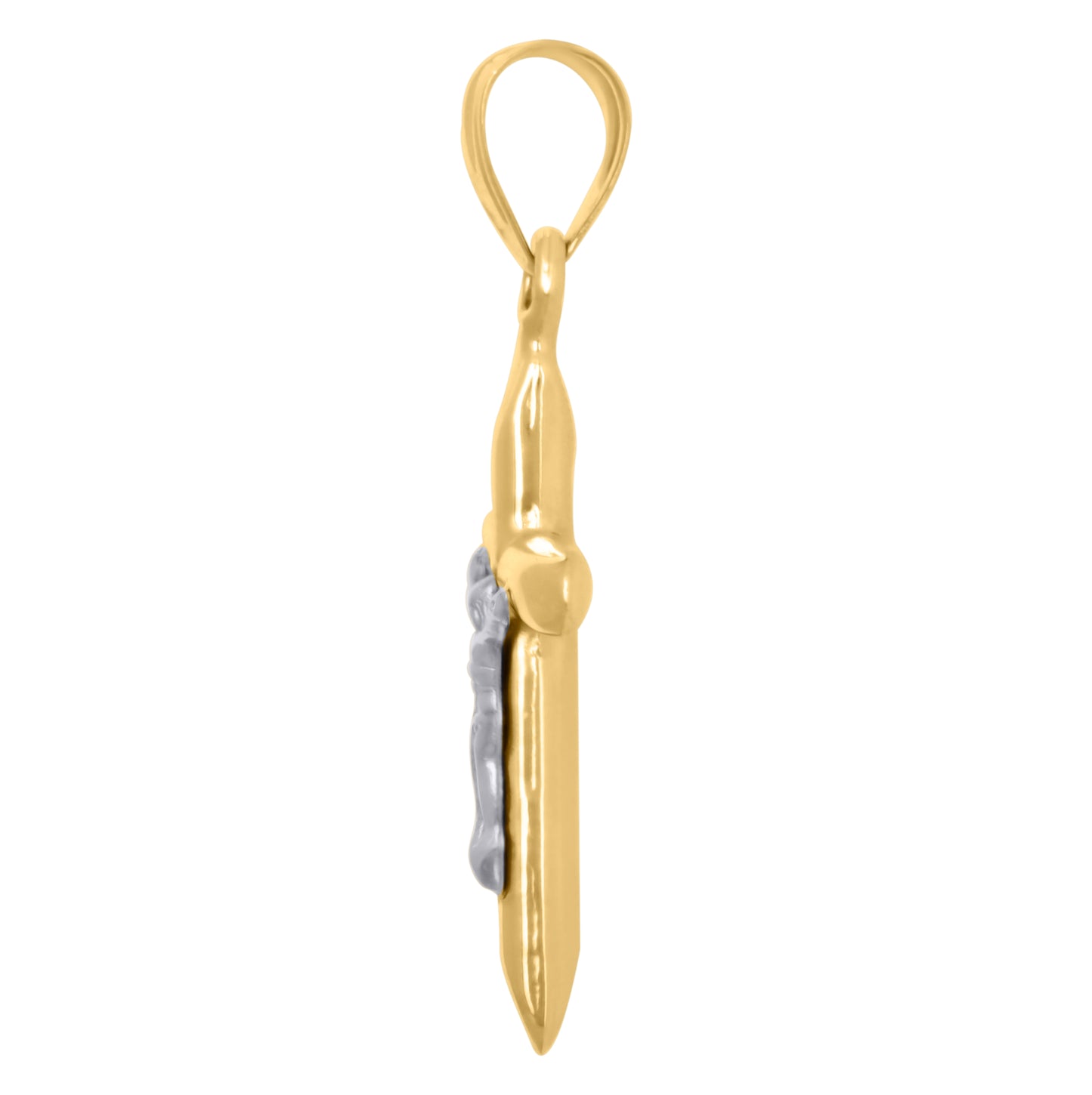 10K Two-Tone Gold Unisex Crucifix Cross Religious Charm Pendant