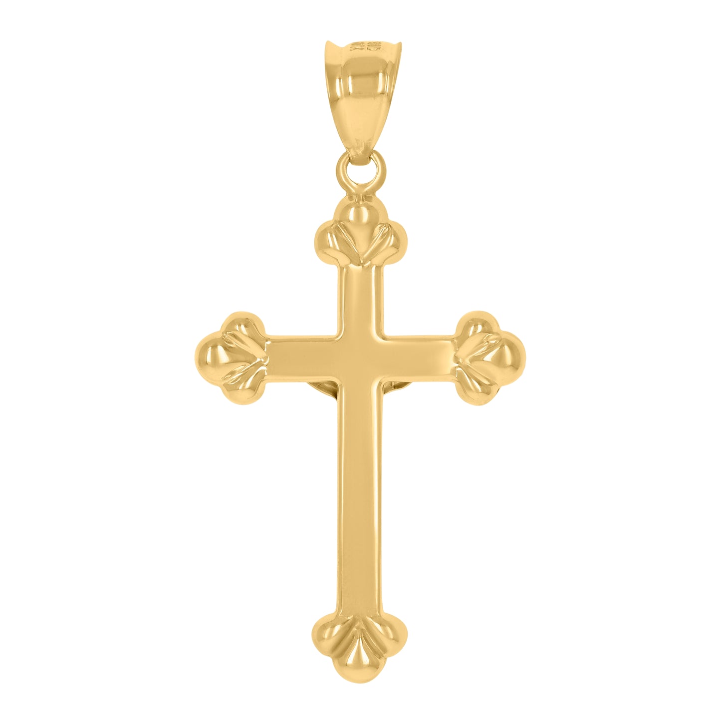 10K Gold Two-Tone Mens Cross Crucifix Religious Charm Pendant