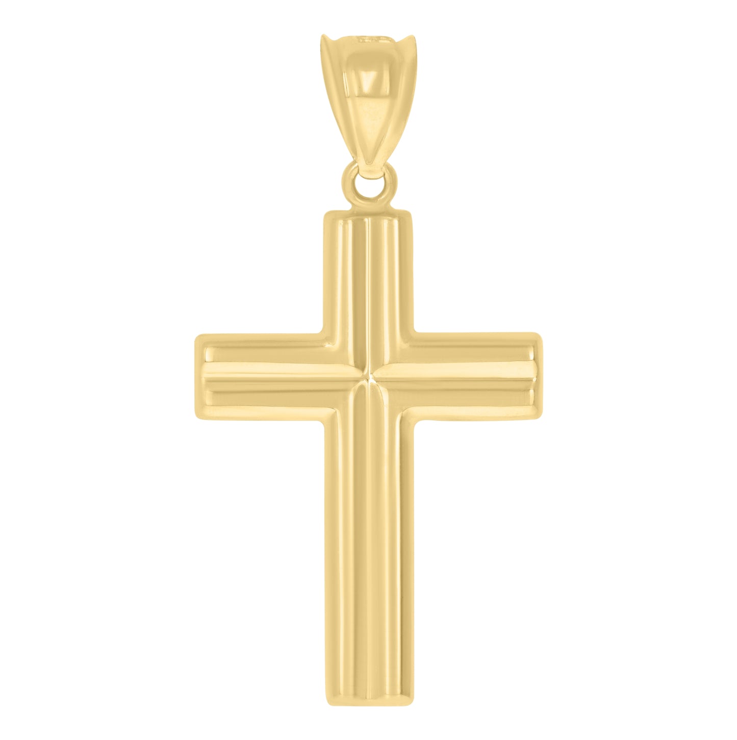 10K Gold Two-Tone Mens Cross Crucifix Religious Charm Pendant