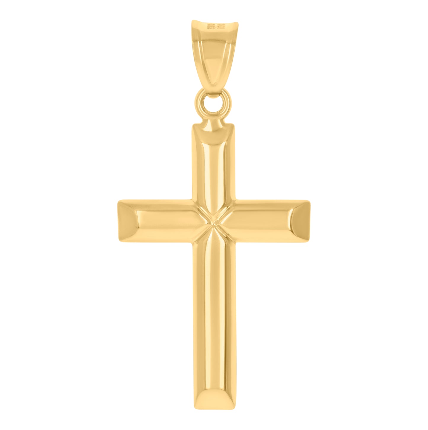 10K Gold Two-Tone Mens Cross Crucifix Religious Charm Pendant