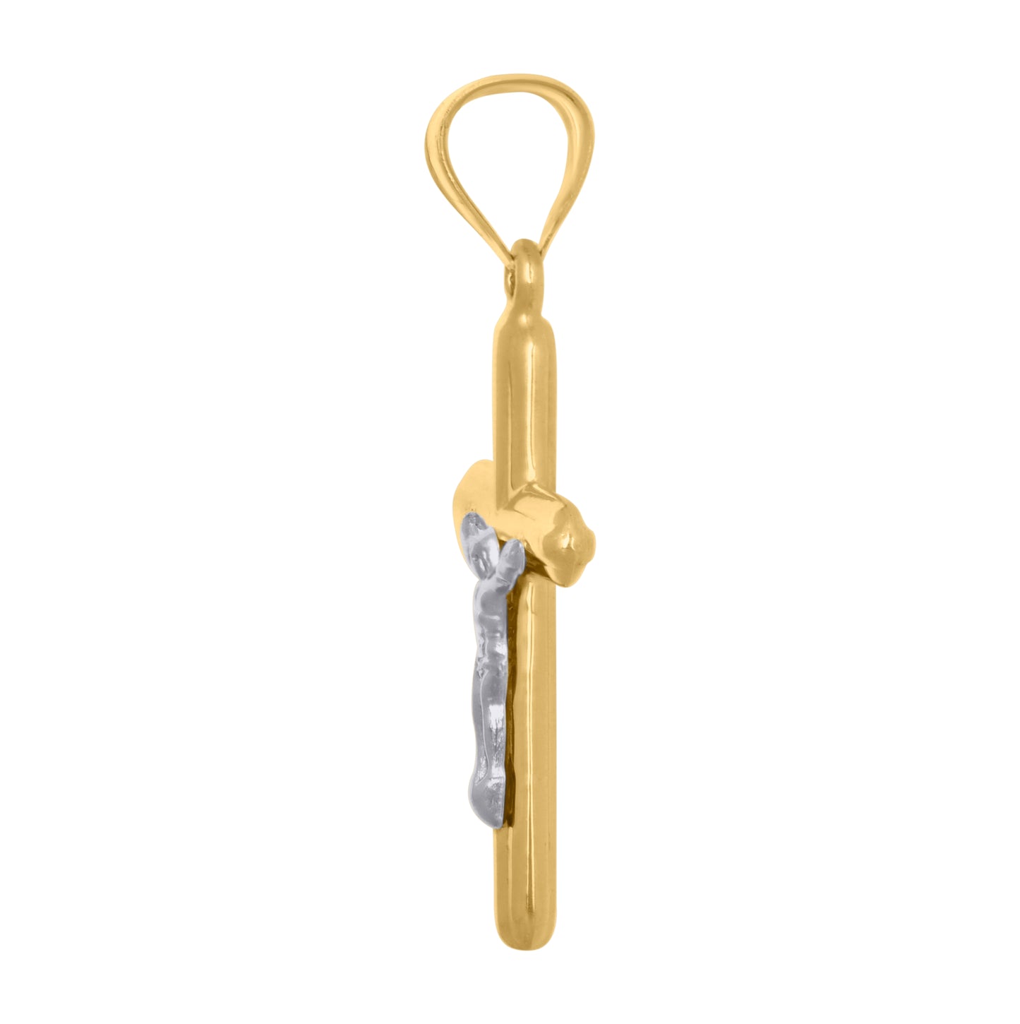 10K Two-Tone Gold Unisex Crucifix Cross Religious Charm Pendant
