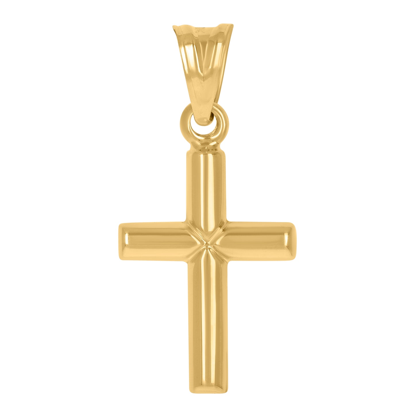 10K Yellow Gold Unisex Cross Religious Charm Pendant