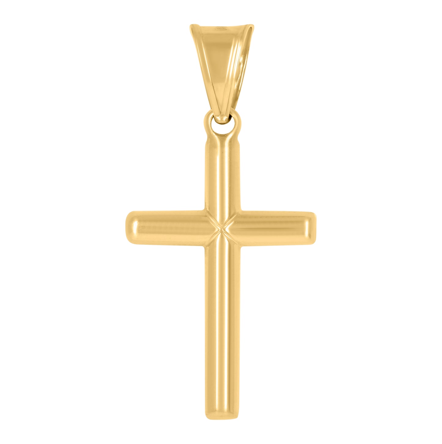10K Two-Tone Gold Unisex Textured Cross Religious Charm Pendant