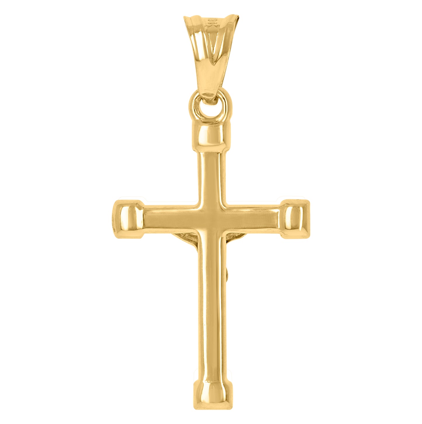 10K Gold Two-Tone Mens Cross Crucifix Religious Charm Pendant