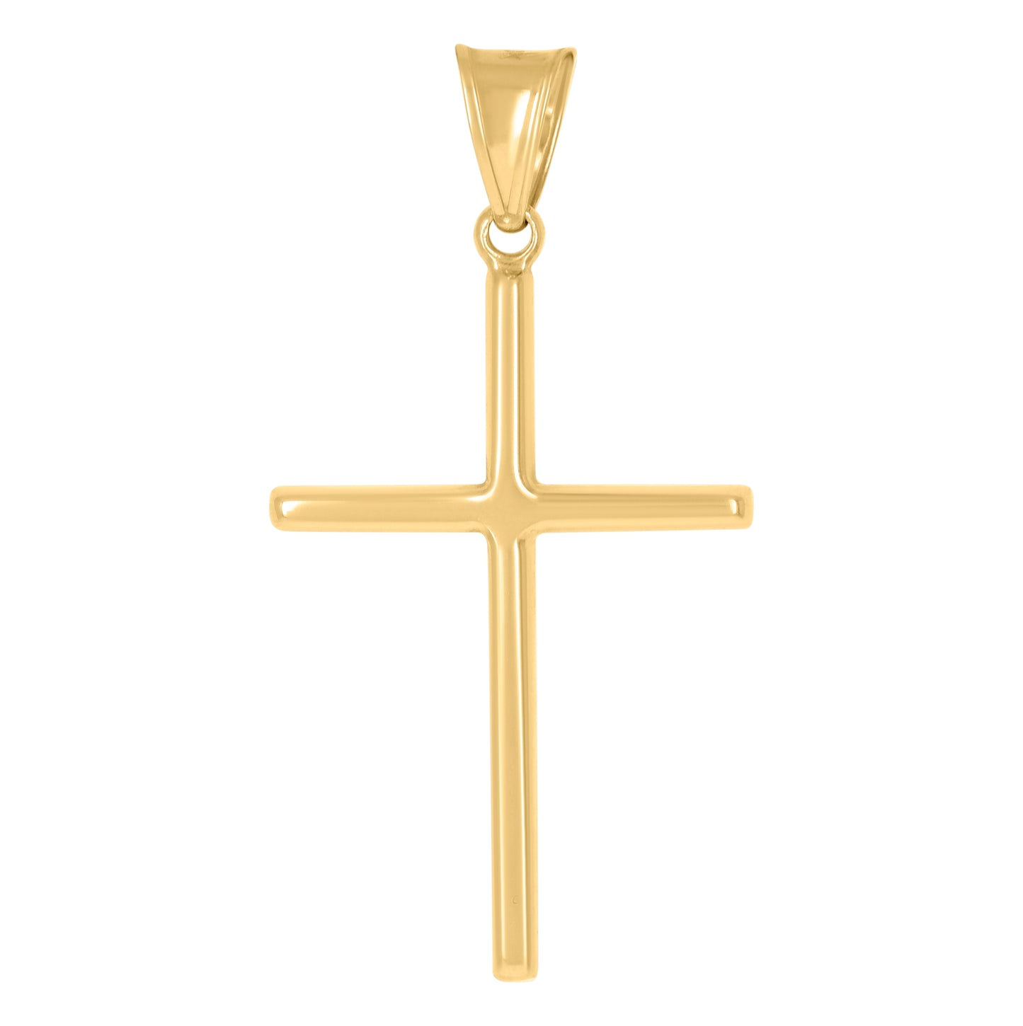10K Two-Tone Gold Unisex Textured Cross Religious Charm Pendant