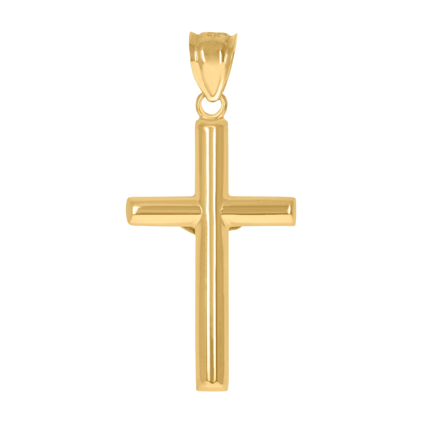10K Gold Two-Tone Mens Cross Crucifix Religious Charm Pendant
