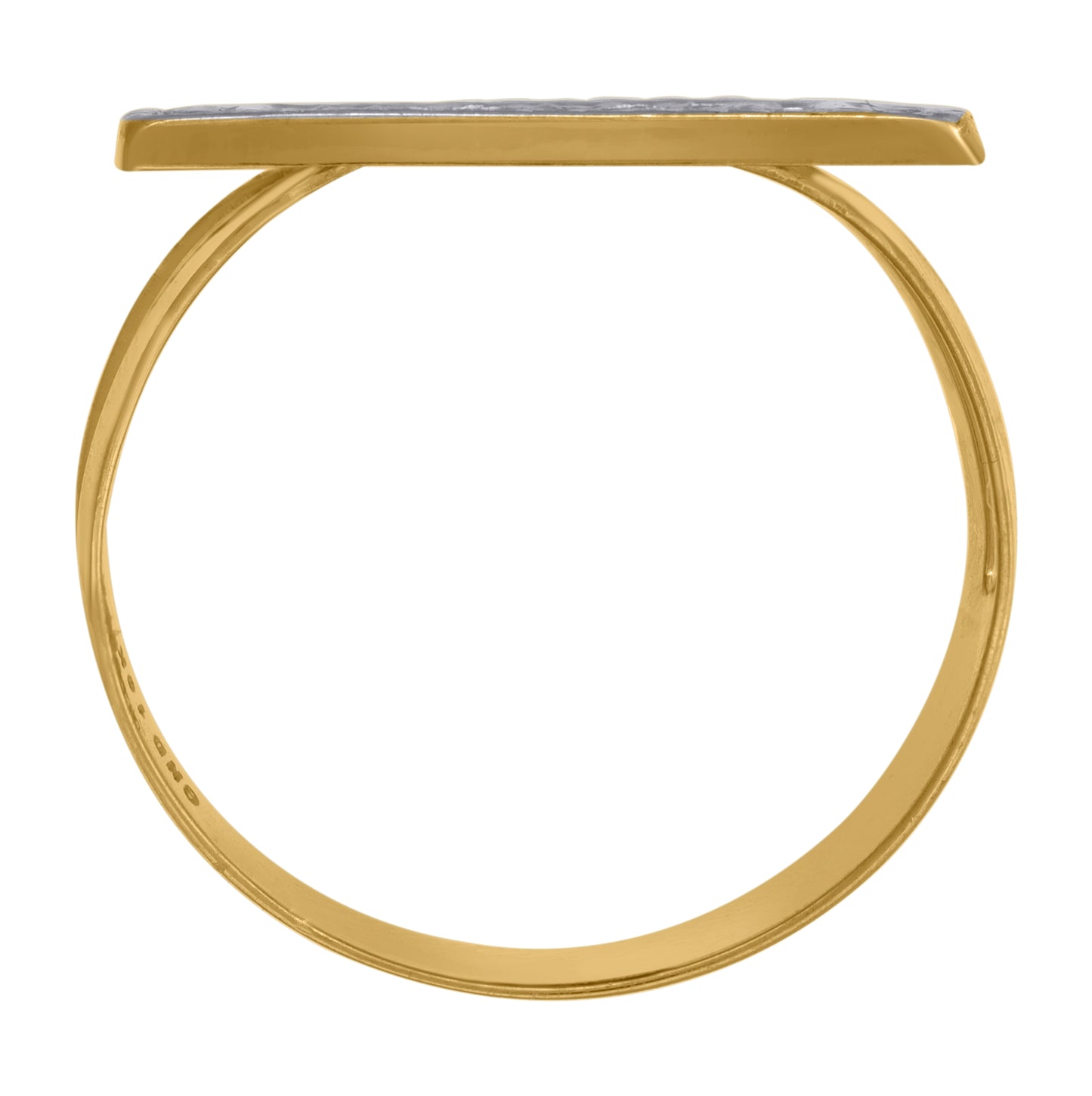 10K Two-Tone Gold Womens Supper Last Textured Religious Ring Size 7