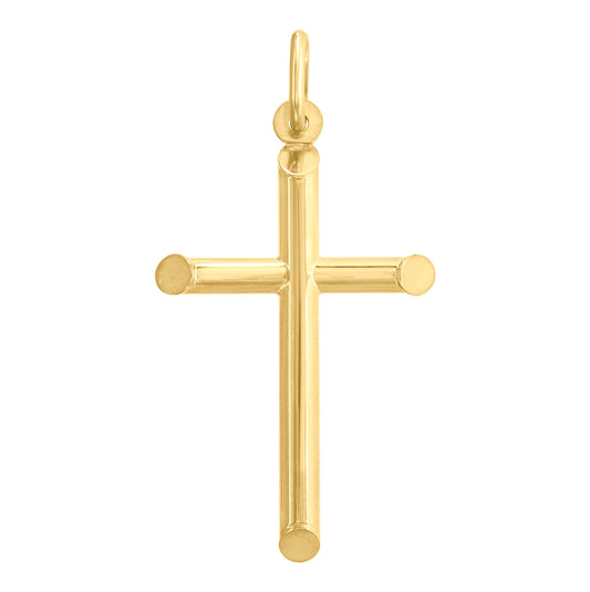 10K Yellow Gold Mens Cross Religious Charm Pendant